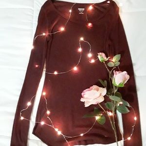 Mossimo Long Sleeve Burgundy Shirt